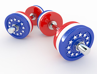 Image showing american dumbells