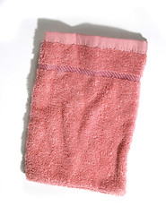 Image showing pink wash cloth isolated