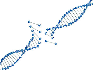 Image showing fine image 3d of broken dna illustration 