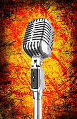 Image showing grunge microphone background