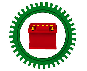 Image showing red car battery