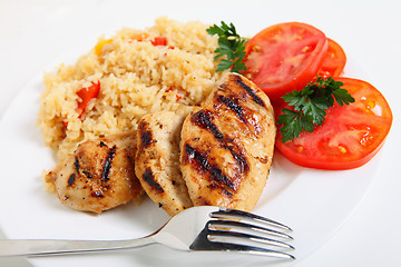 Image showing Cajun rice and chicken horizontal