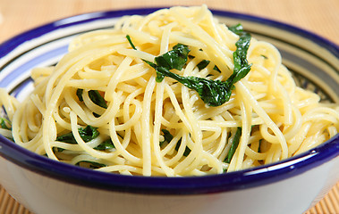 Image showing Linguine with arugula and parmesan