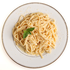 Image showing Fettuccine all Afredo from above