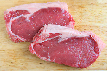 Image showing Veal sirloin steak raw