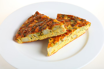 Image showing Spanish omelet or tortilla