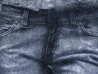 Image showing Old dirty blue jeans