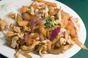 Image showing chicken pollo saltado traditional Peruvian food