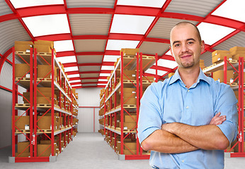 Image showing worker in warehouse