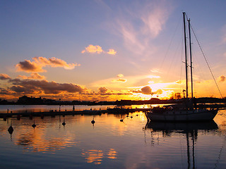 Image showing Yacht at Sunset