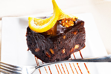 Image showing chocolate and walnuts cake