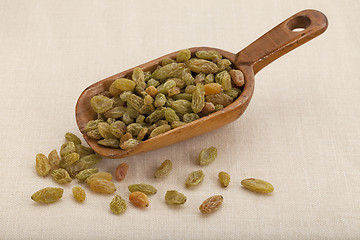 Image showing scoop of gold raisins