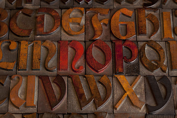 Image showing antique letterpress alphabet