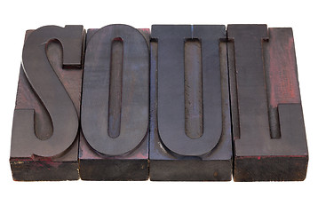 Image showing soul word in letterpress type