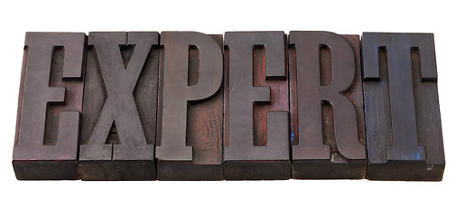 Image showing expert word in letterpress type