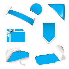 Image showing Shop sale elements blue