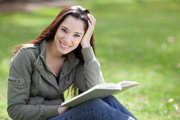 Image showing Ethnic college student studying