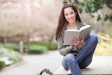 Image showing Ethnic college student studying