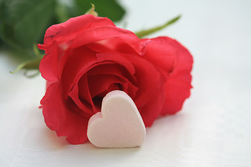 Image showing Rose and candy heart