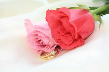 Image showing wedding set and roses