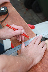 Image showing A Carpenter Getting Ready For Work