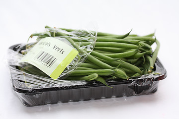 Image showing haricots verts - common green beans in package