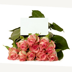 Image showing Roses with gift card