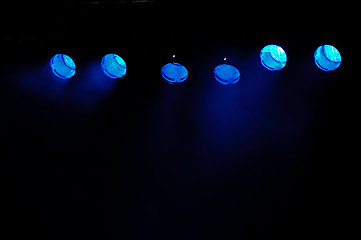 Image showing Blue spotlights