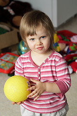 Image showing Little girl with a ball