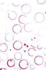 Image showing Red wine ring stains, glass marks