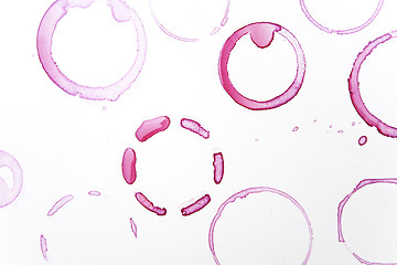 Image showing Red wine ring stains, glass marks