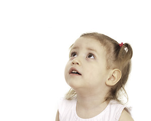 Image showing Confused little toddler girl