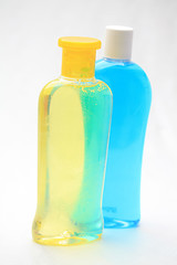 Image showing Isolated shampoo bottles