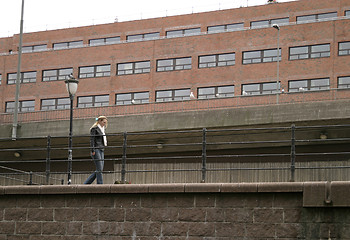 Image showing Walking Along the River