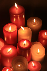 Image showing Group of burning candles