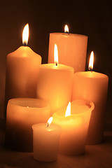 Image showing group of ivory white candles