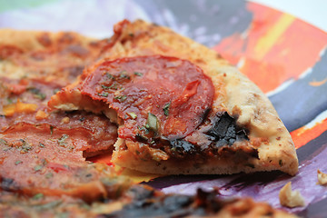 Image showing Pizza with salami and cheese