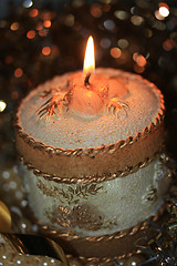 Image showing decorated christmas candle