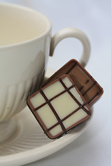 Image showing Chocolates and tea