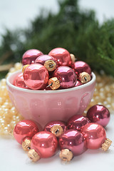 Image showing Pink christmas decorations