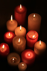 Image showing group of burning candles