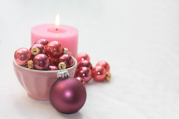 Image showing Pink christmas decorations