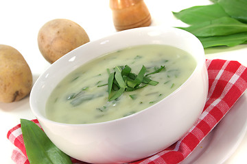 Image showing Wild garlic soup