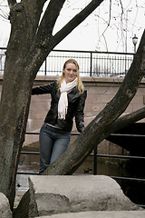 Image showing Woman in Tree