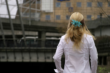 Image showing Young Woman Back