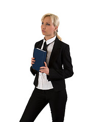 Image showing Business woman thinking.