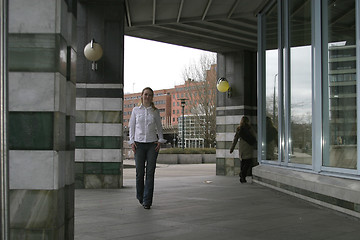 Image showing Woman in Corridor