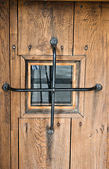 Image showing Old door with a window