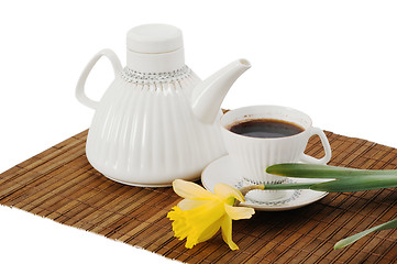 Image showing Coffee and flower