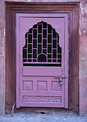 Image showing Small locked door at Drum House in Red Fort.